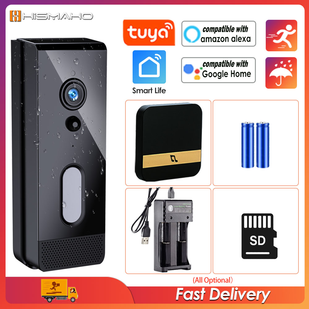 Smart Home Outdoor Camera - Tuya WiFi Doorbell Camera Outdoor Waterproof