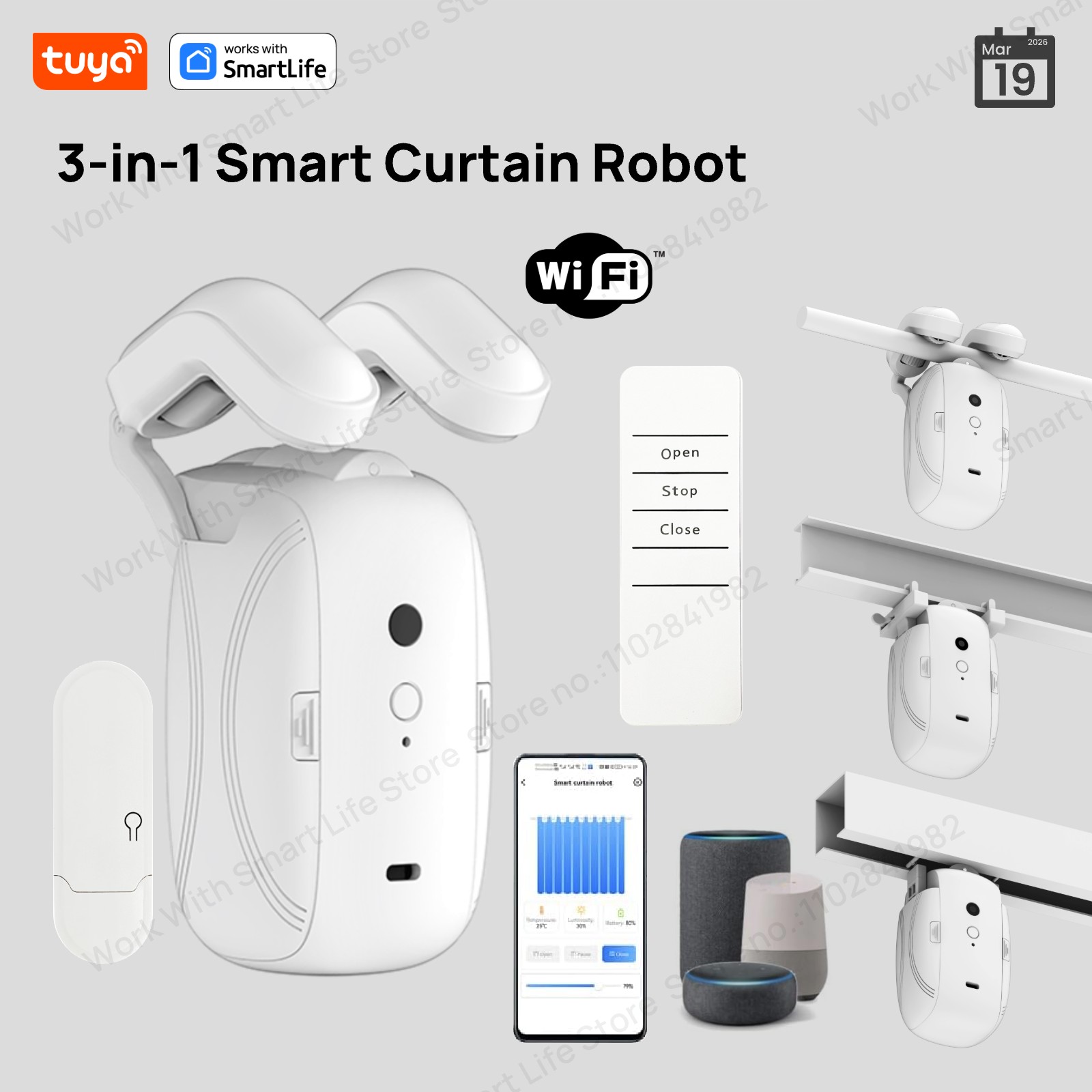 Smart Home Gira - 1/2PCS Tuya Smart WiFi Curtain Robot