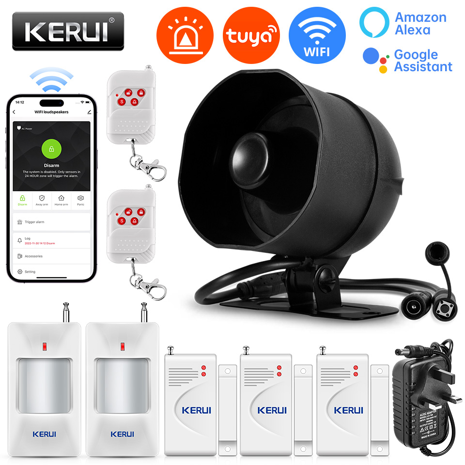 Smart Home Kit - KERUI 120db Siren Alarm System WiFi