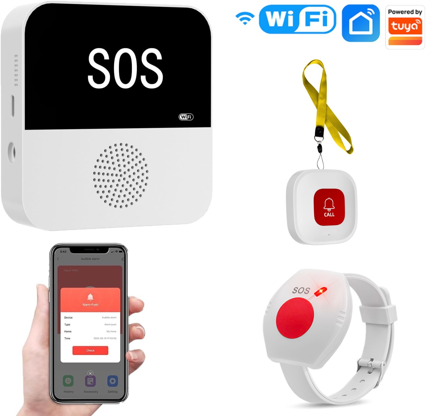 Tuya Wifi Socket - Wireless WiFi Elderly Caregiver Pager SOS