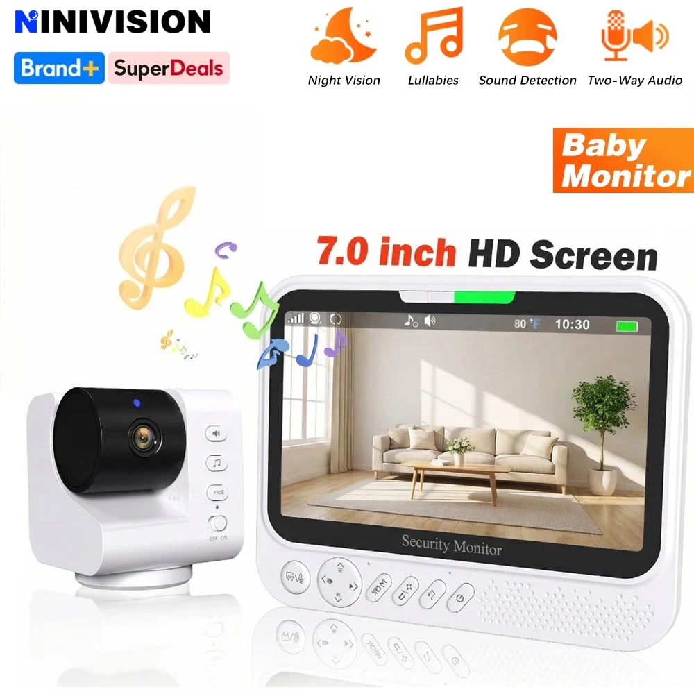 Smart Baby Night Light - Smart Baby Monitor 7inch HD Screen