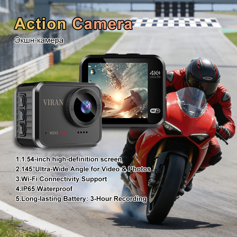 Smart Home Outdoor Camera - Mini Action Camera 4K Ultra HD