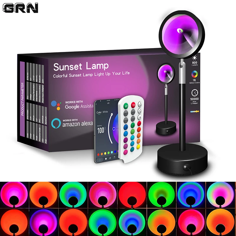 Smart LED Sunset Lamp Colorful - Smart Home Network 评论和价格