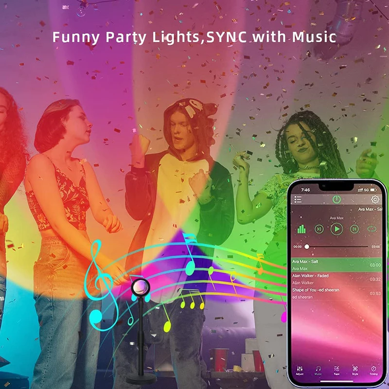 Smart LED Sunset Lamp Colorful - Smart Home Network 评论和价格
