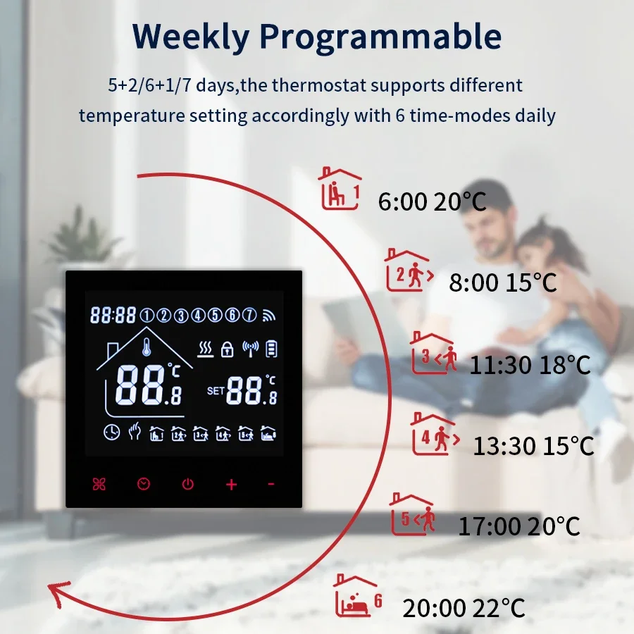 Tuya WiFi Smart Thermostat LCD - Smart Home Package 评论和价格