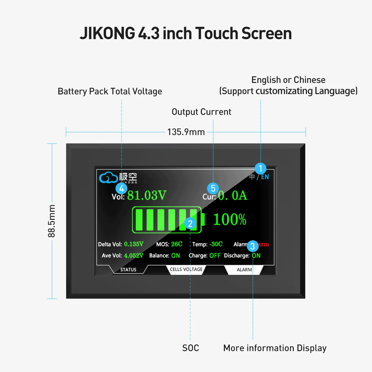 JIKONG V19 Display JKBMS 3.2 I - Smart Energy Monitor 评论和价格