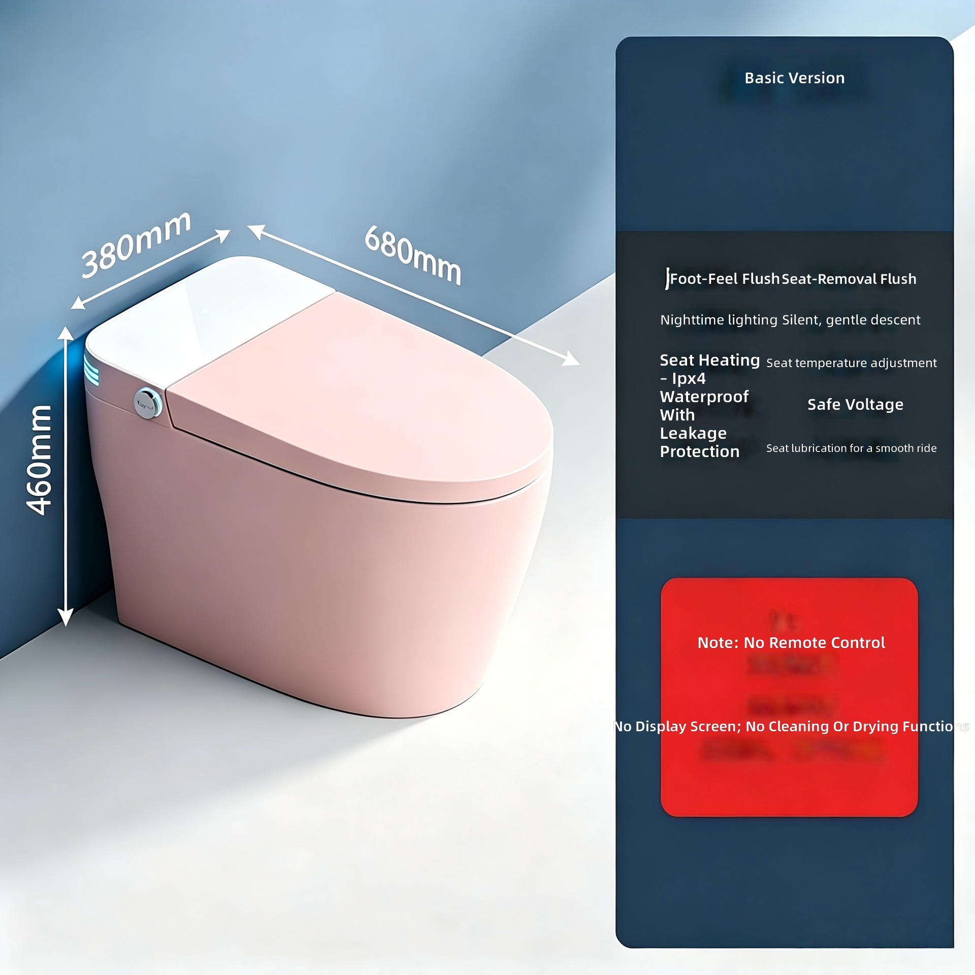 Smart Toilet, Pink, All-in-1 A - Smart Home Uses 评论和价格